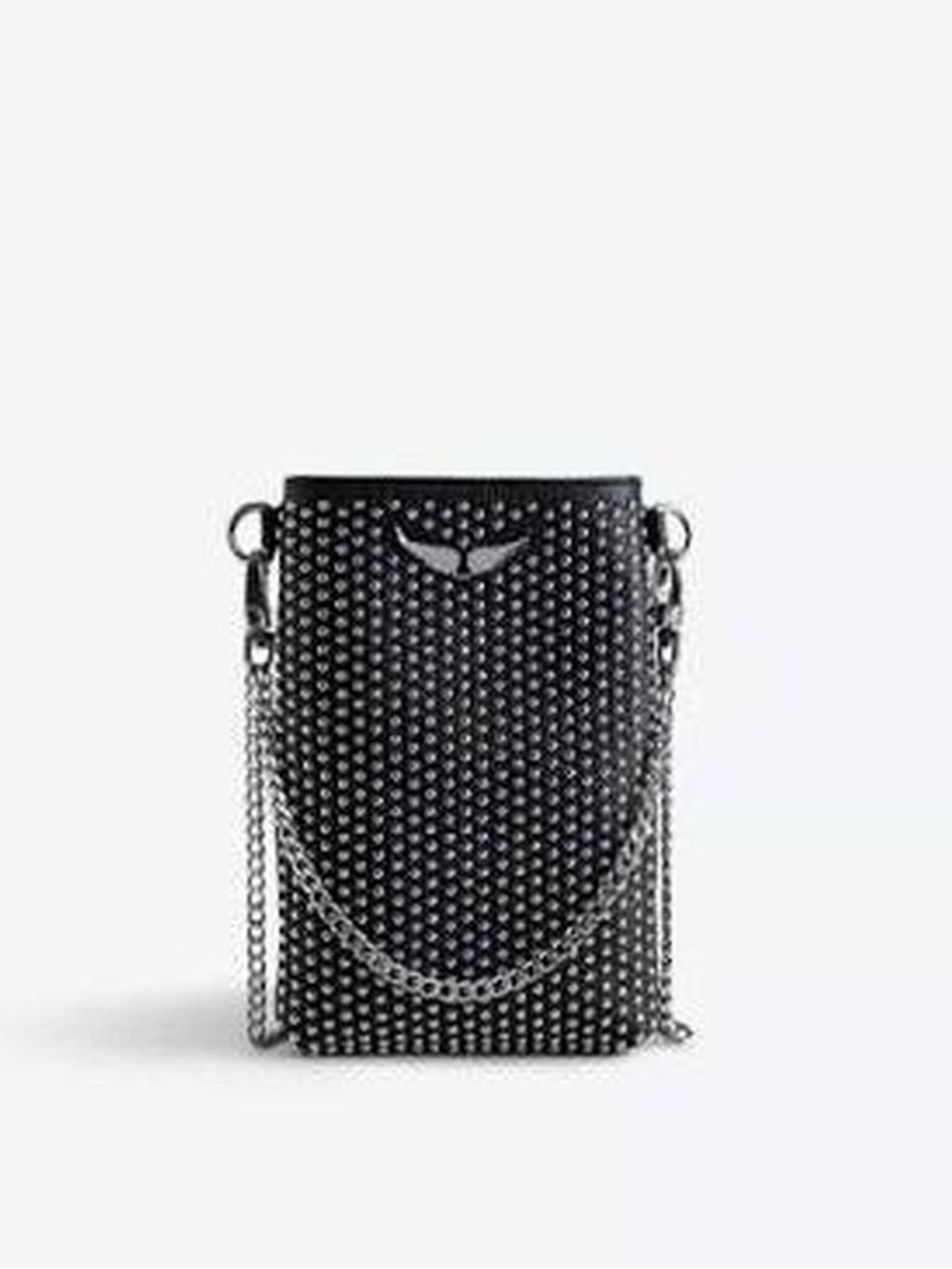 Zadig & Voltaire Black Studded Mini Bag with Silver Chain